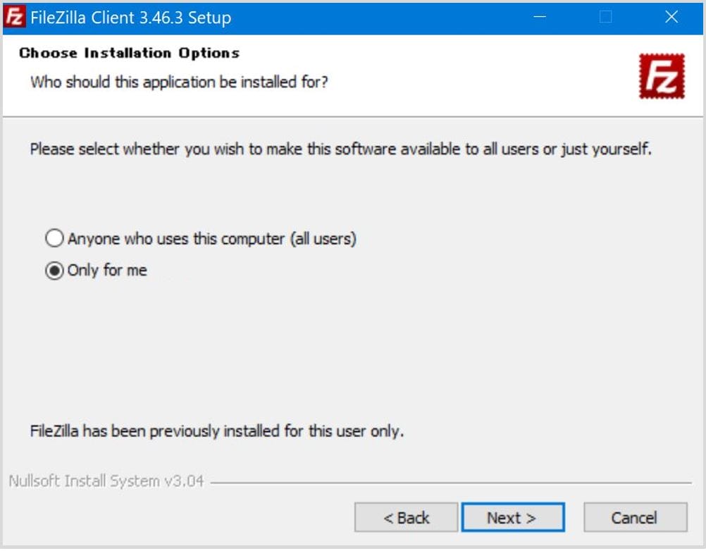 Choose Installation Options