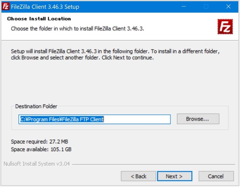 Choose Install Location