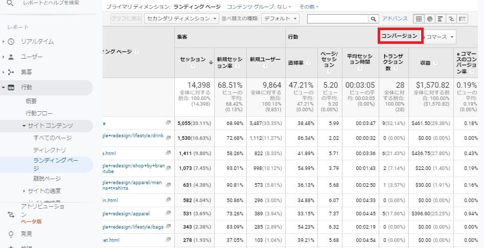 ランディングページ「コンバージョン率」