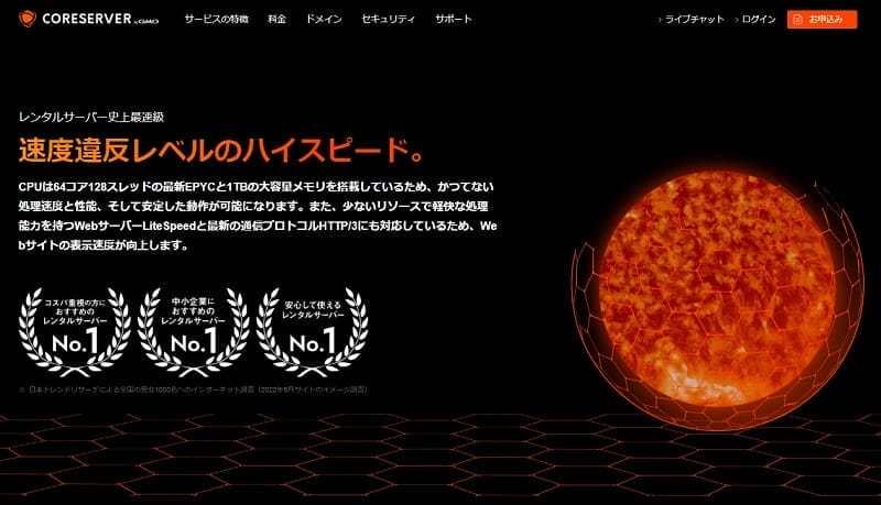 コアサーバー TOP画像